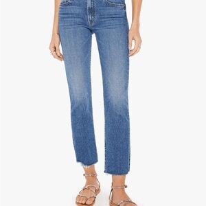 Mother The Mid Rise Rider Ankle Fray In Local Charm - woman’s jeans